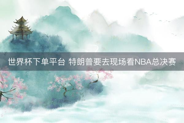 世界杯下单平台 特朗普要去现场看NBA总决赛