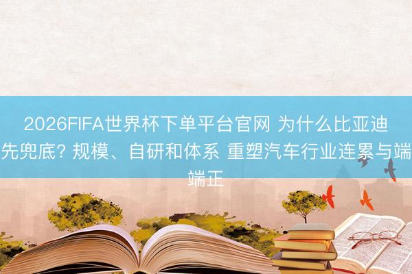 2026FIFA世界杯下单平台官网 为什么比亚迪率先兜底? 规模、自研和体系 重塑汽车行业连累与端正