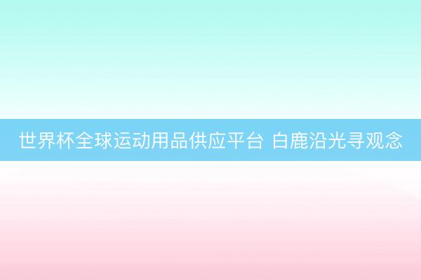 世界杯全球运动用品供应平台 白鹿沿光寻观念