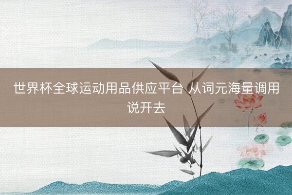 世界杯全球运动用品供应平台 从词元海量调用说开去