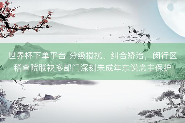 世界杯下单平台 分级搅扰、纠合矫治，闵行区稽查院联袂多部门深刻未成年东说念主保护